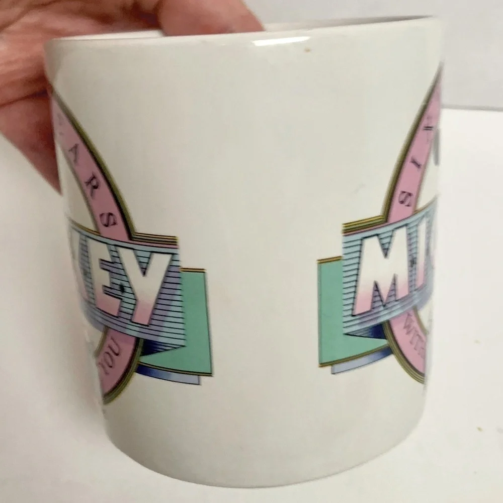 🌺VINTAGE 1988 DISNEY MICKEY MOUSE “60 YEARS WITH YOU” ANNIVERSARY LARGE MUG EUC - Picture 5 of 12